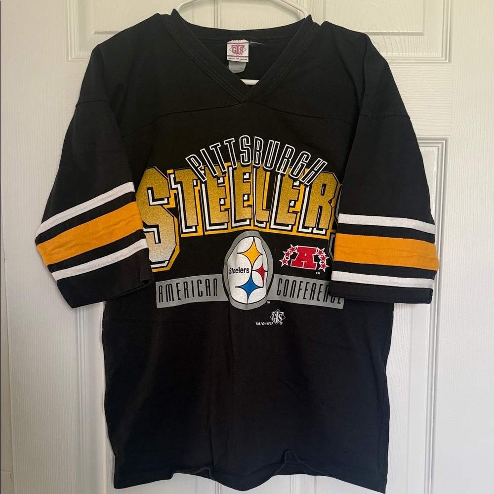 Vintage Pittsburgh Steelers NFL Black & Gold Football Jersey Tee